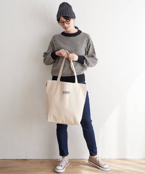 UNIVERSAL OVERALL（ユニバーサルオーバーオール）の「UNIVERSAL OVERALL キャンバストートバッグ（トートバッグ・メンズ・ブラック/オフホワイト/キャメル/オリーブ/その他2・FREE）」の17枚目の写真