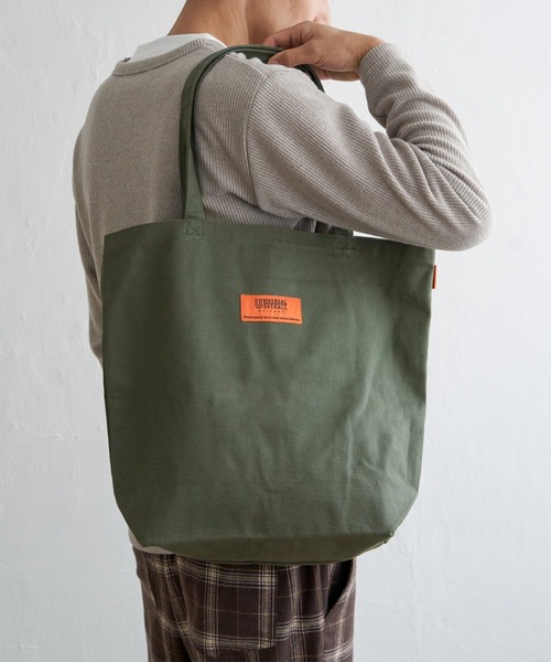 UNIVERSAL OVERALL（ユニバーサルオーバーオール）の「UNIVERSAL OVERALL キャンバストートバッグ（トートバッグ・メンズ・ブラック/オフホワイト/キャメル/オリーブ/その他2・FREE）」の3枚目の写真