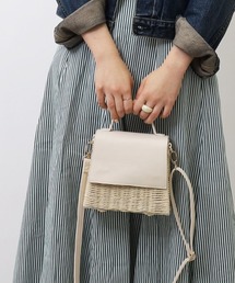 フェイクレザーカブセミニボックス2WAYカゴバッグ