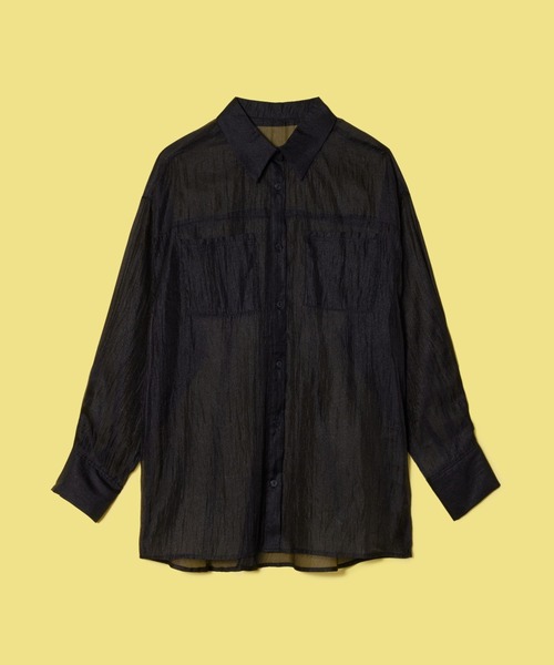 FOREVER 21(フォーエバー トゥエンティーワン)の「【MODE】レギュラーカラーシアーシャツ(シャツ/ブラウス・レディース・ホワイト/ブラック/レッド・FREE)」の1枚目の写真