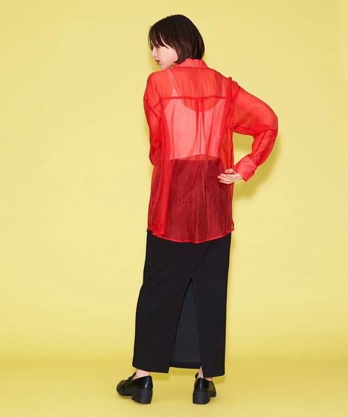 FOREVER 21(フォーエバー トゥエンティーワン)の「【MODE】レギュラーカラーシアーシャツ(シャツ/ブラウス・レディース・ホワイト/ブラック/レッド・FREE)」の12枚目の写真