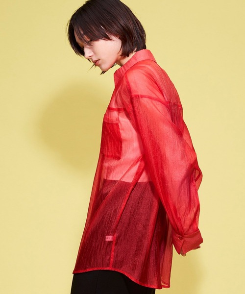 FOREVER 21(フォーエバー トゥエンティーワン)の「【MODE】レギュラーカラーシアーシャツ(シャツ/ブラウス・レディース・ホワイト/ブラック/レッド・FREE)」の13枚目の写真