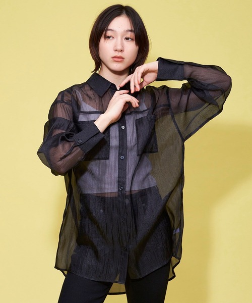 FOREVER 21(フォーエバー トゥエンティーワン)の「【MODE】レギュラーカラーシアーシャツ(シャツ/ブラウス・レディース・ホワイト/ブラック/レッド・FREE)」の17枚目の写真
