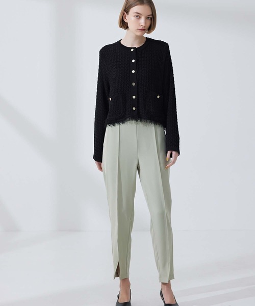 CEDNIE（セドニー）の「センタースリットテーパードパンツ（その他パンツ・レディース・ブラック/グリーン系その他2・M/S）」の5枚目の写真