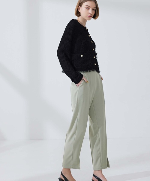 CEDNIE（セドニー）の「センタースリットテーパードパンツ（その他パンツ・レディース・ブラック/グリーン系その他2・M/S）」の6枚目の写真