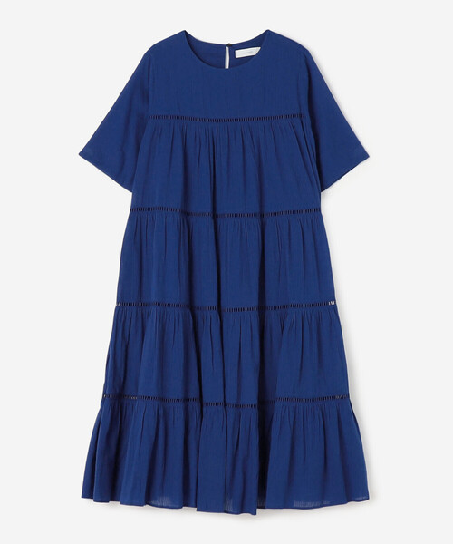 Bshop(ビショップ)の「normment | コットン 半袖ティアードワンピース WOMEN(ワンピース・レディース・ブラック/ロイヤルブルー/ホワイト・ONE)」の3枚目の写真