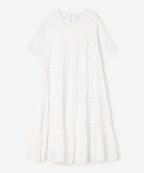 Bshop(ビショップ)の「normment | コットン 半袖ティアードワンピース WOMEN(ワンピース・レディース・ブラック/ロイヤルブルー/ホワイト・ONE)」の8枚目の写真