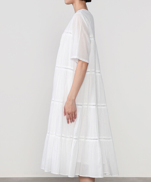 Bshop(ビショップ)の「normment | コットン 半袖ティアードワンピース WOMEN(ワンピース・レディース・ブラック/ロイヤルブルー/ホワイト・ONE)」の9枚目の写真