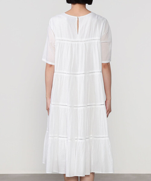 Bshop(ビショップ)の「normment | コットン 半袖ティアードワンピース WOMEN(ワンピース・レディース・ブラック/ロイヤルブルー/ホワイト・ONE)」の7枚目の写真