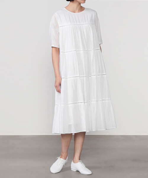 Bshop(ビショップ)の「normment | コットン 半袖ティアードワンピース WOMEN(ワンピース・レディース・ブラック/ロイヤルブルー/ホワイト・ONE)」の13枚目の写真