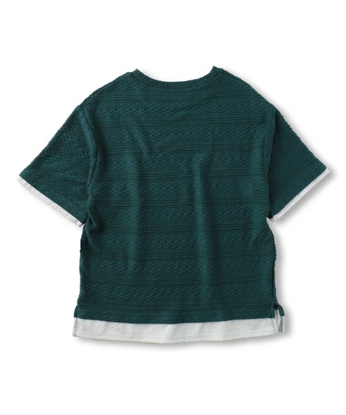 MPS(エムピーエス)の「【MPS】接触冷感カットジャガードT(Tシャツ/カットソー・キッズ・グリーン/ブラック・105/120/130/140/150/160)」の4枚目の写真