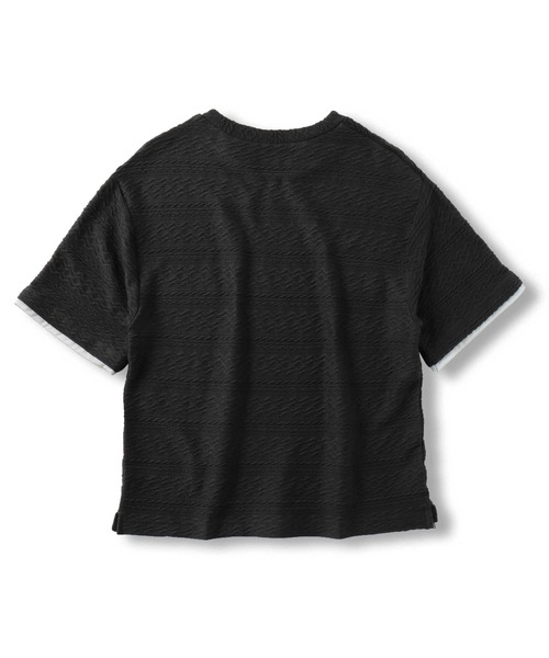 MPS(エムピーエス)の「【MPS】接触冷感カットジャガードT(Tシャツ/カットソー・キッズ・グリーン/ブラック・105/120/130/140/150/160)」の3枚目の写真