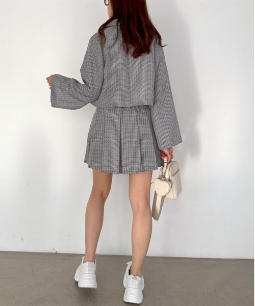 OLIVE des OLIVE 袖リボンテーラードジャケット、プリーツスカート OLIVE des OLIVE/【OLIVE des OLIVE】袖リボンテーラード