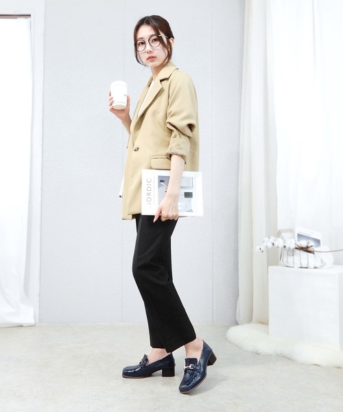 alala（アララ）の「スクエアトゥビットヒールローファー（ローファー・レディース・ブラック/ネイビー/ワインレッド・LL/S/M/L）」の8枚目の写真