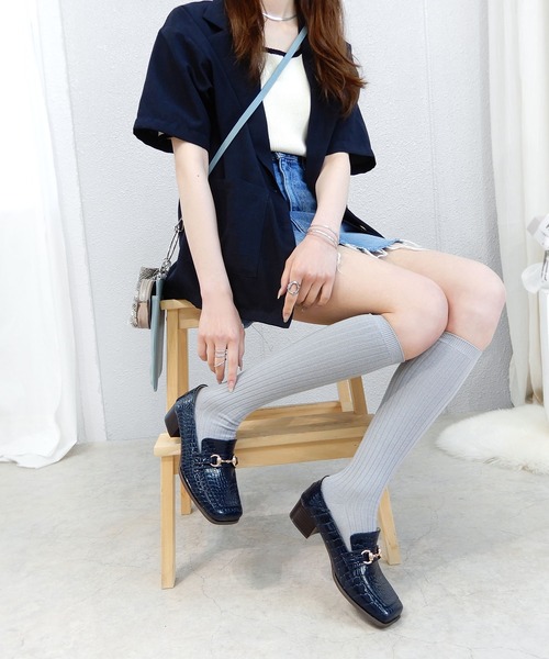 alala（アララ）の「スクエアトゥビットヒールローファー（ローファー・レディース・ブラック/ネイビー/ワインレッド・LL/S/M/L）」の9枚目の写真