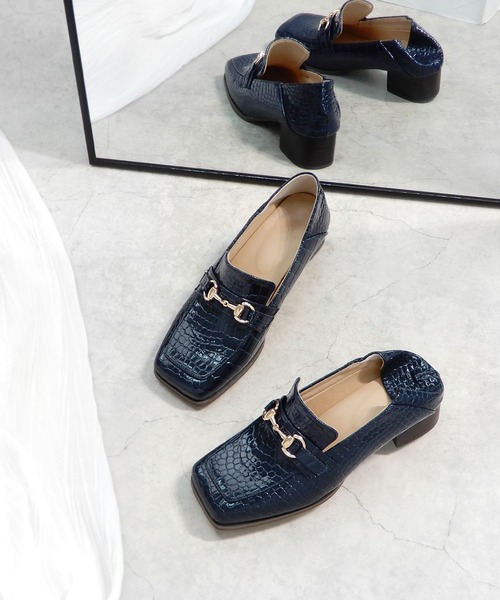 alala（アララ）の「スクエアトゥビットヒールローファー（ローファー・レディース・ブラック/ネイビー/ワインレッド・LL/S/M/L）」の11枚目の写真