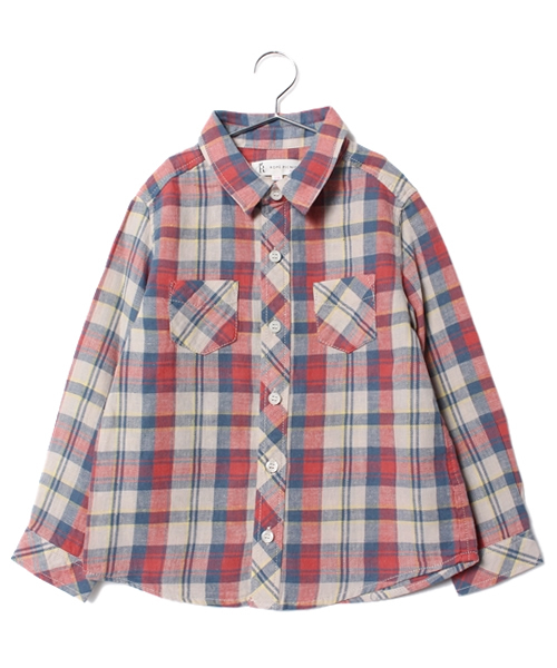 ROPE' PICNIC（ロペピクニック）の「【ROPE' PICNIC KIDS】コットンリネンチェックシャツ（シャツ/ブラウス・キッズ・ブルー/レッド/イエロー・120cm/110cm/100cm）」の3枚目の写真