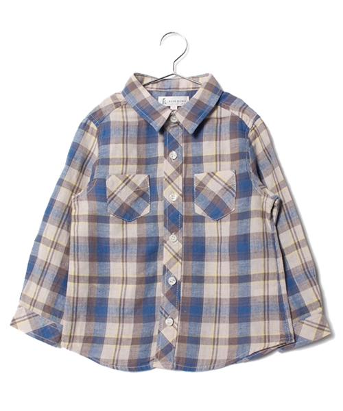 ROPE' PICNIC（ロペピクニック）の「【ROPE' PICNIC KIDS】コットンリネンチェックシャツ（シャツ/ブラウス・キッズ・ブルー/レッド/イエロー・120cm/110cm/100cm）」の2枚目の写真