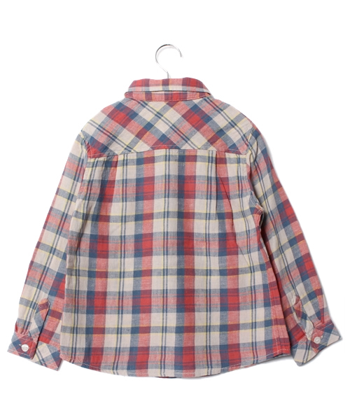 ROPE' PICNIC（ロペピクニック）の「【ROPE' PICNIC KIDS】コットンリネンチェックシャツ（シャツ/ブラウス・キッズ・ブルー/レッド/イエロー・120cm/110cm/100cm）」の4枚目の写真