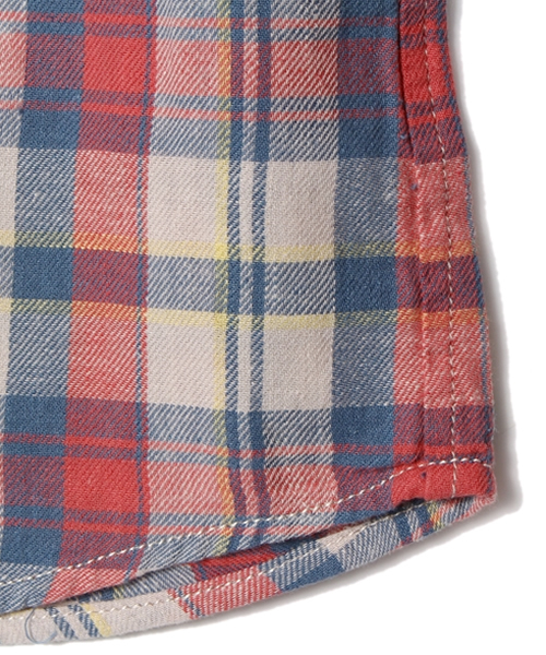 ROPE' PICNIC（ロペピクニック）の「【ROPE' PICNIC KIDS】コットンリネンチェックシャツ（シャツ/ブラウス・キッズ・ブルー/レッド/イエロー・120cm/110cm/100cm）」の8枚目の写真