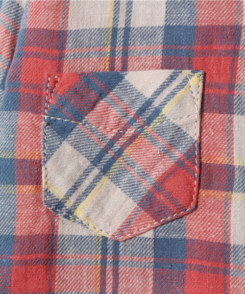 ROPE' PICNIC（ロペピクニック）の「【ROPE' PICNIC KIDS】コットンリネンチェックシャツ（シャツ/ブラウス・キッズ・ブルー/レッド/イエロー・120cm/110cm/100cm）」の9枚目の写真