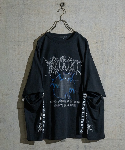 JOHN'S CLOSET（ジョンズクローゼット）の「【13】2WAY SLEEVE グラフィックプリント BIG　TEE（Tシャツ/カットソー・メンズ・ホワイト系その他/ブラック/ブラック系その他/ホワイト/ホワイト系1/ホワイト系2/ブラック系1/ブラック系2・LARGE/MEDIUM）」の8枚目の写真