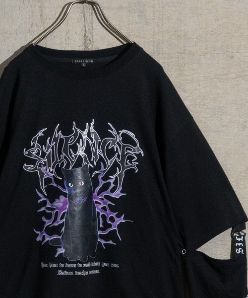 JOHN'S CLOSET（ジョンズクローゼット）の「【13】2WAY SLEEVE グラフィックプリント BIG　TEE（Tシャツ/カットソー・メンズ・ホワイト系その他/ブラック/ブラック系その他/ホワイト/ホワイト系1/ホワイト系2/ブラック系1/ブラック系2・LARGE/MEDIUM）」の7枚目の写真