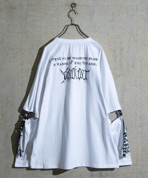 JOHN'S CLOSET（ジョンズクローゼット）の「【13】2WAY SLEEVE グラフィックプリント BIG　TEE（Tシャツ/カットソー・メンズ・ホワイト系その他/ブラック/ブラック系その他/ホワイト/ホワイト系1/ホワイト系2/ブラック系1/ブラック系2・LARGE/MEDIUM）」の13枚目の写真