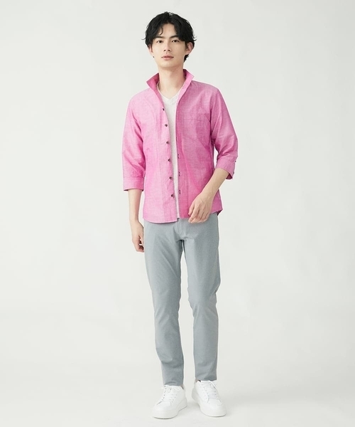 MK MICHEL KLEIN HOMME (エムケーミッシェルクランオム)の「ハードマンリネンシャツ(シャツ/ブラウス・メンズ・アイボリー/スモークピンク/ブルー/ライトブルー・48/46/51)」の6枚目の写真