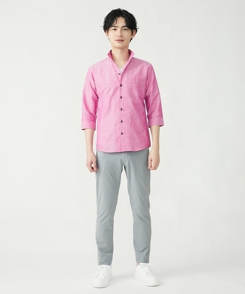 MK MICHEL KLEIN HOMME (エムケーミッシェルクランオム)の「ハードマンリネンシャツ(シャツ/ブラウス・メンズ・アイボリー/スモークピンク/ブルー/ライトブルー・48/46/51)」の7枚目の写真