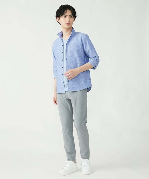 MK MICHEL KLEIN HOMME (エムケーミッシェルクランオム)の「ハードマンリネンシャツ(シャツ/ブラウス・メンズ・アイボリー/スモークピンク/ブルー/ライトブルー・48/46/51)」の21枚目の写真