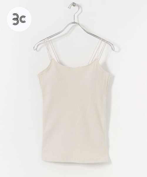 MIDIUMISOLID(ミディウミソリッド)の「『別注』MIDIUMISOLID×TGM Organic cotton camisole(キャミソール・レディース・アイボリー/ブラック/モカ・FREE)」の2枚目の写真