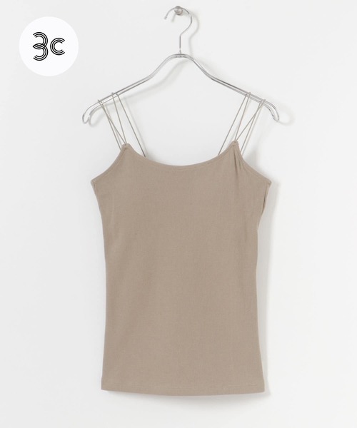 MIDIUMISOLID(ミディウミソリッド)の「『別注』MIDIUMISOLID×TGM Organic cotton camisole(キャミソール・レディース・アイボリー/ブラック/モカ・FREE)」の1枚目の写真