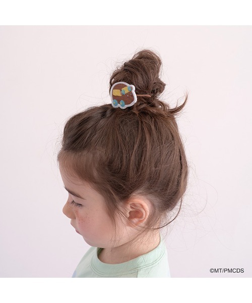 Lycee mine(リセマイン)の「【PUI PUI モルカー】ワッペンヘアゴム2Pセット(その他ヘアアクセサリー・キッズ・オフホワイト/オレンジ/モカ・フリー)」の4枚目の写真