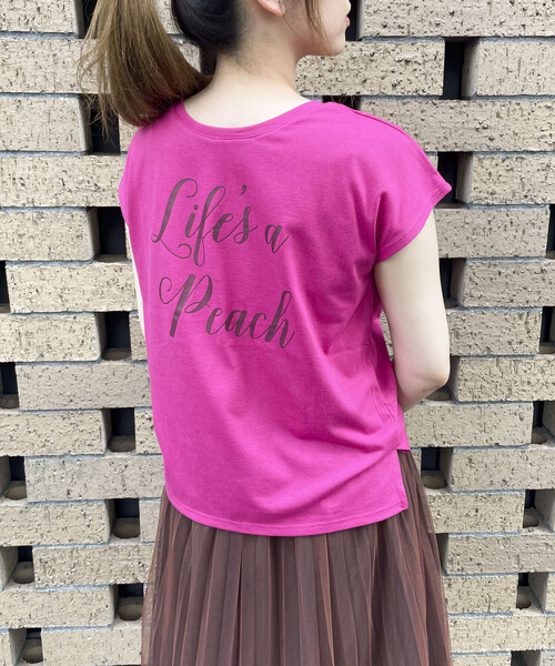 COMME CA ISM(コムサイズム)の「前後 2WAY ロゴプリント Tシャツ(Tシャツ/カットソー・レディース・チャコール/ホワイト/ピンク/ライトグレー・SMALL/MEDIUM/LARGE)」の1枚目の写真