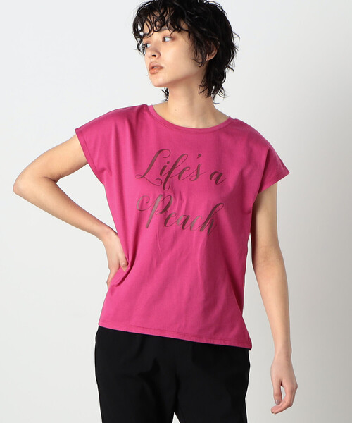 COMME CA ISM(コムサイズム)の「前後 2WAY ロゴプリント Tシャツ(Tシャツ/カットソー・レディース・チャコール/ホワイト/ピンク/ライトグレー・SMALL/MEDIUM/LARGE)」の5枚目の写真