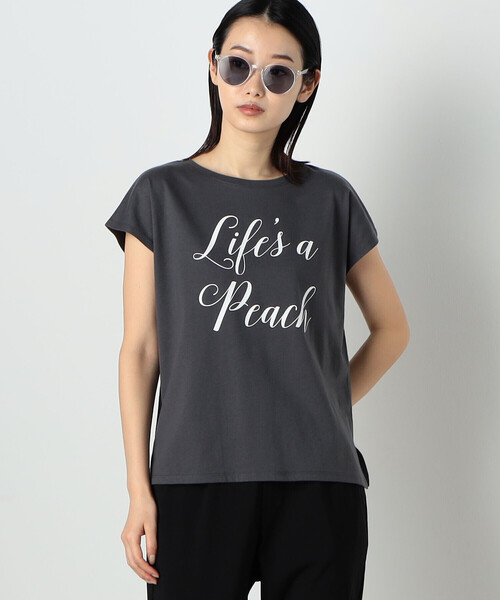 COMME CA ISM(コムサイズム)の「前後 2WAY ロゴプリント Tシャツ(Tシャツ/カットソー・レディース・チャコール/ホワイト/ピンク/ライトグレー・SMALL/MEDIUM/LARGE)」の7枚目の写真