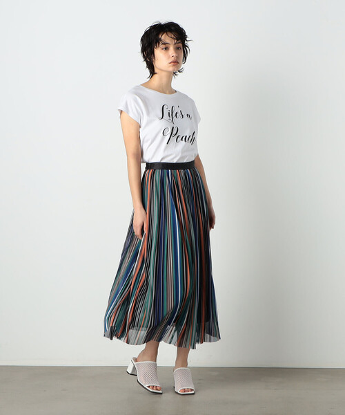 COMME CA ISM(コムサイズム)の「前後 2WAY ロゴプリント Tシャツ(Tシャツ/カットソー・レディース・チャコール/ホワイト/ピンク/ライトグレー・SMALL/MEDIUM/LARGE)」の9枚目の写真