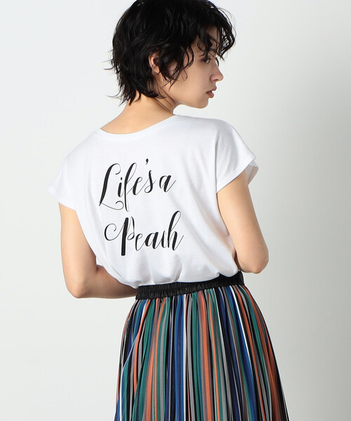 COMME CA ISM(コムサイズム)の「前後 2WAY ロゴプリント Tシャツ(Tシャツ/カットソー・レディース・チャコール/ホワイト/ピンク/ライトグレー・SMALL/MEDIUM/LARGE)」の10枚目の写真