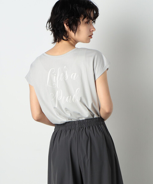 COMME CA ISM(コムサイズム)の「前後 2WAY ロゴプリント Tシャツ(Tシャツ/カットソー・レディース・チャコール/ホワイト/ピンク/ライトグレー・SMALL/MEDIUM/LARGE)」の19枚目の写真