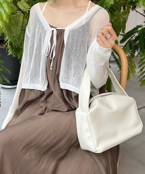 Olu.（オルドット）の「パンチングニットリボンカーディガン（カーディガン/ボレロ・レディース・ホワイト/ブラック・FREE）」の13枚目の写真