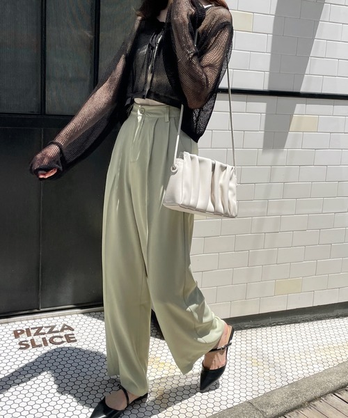 Olu.（オルドット）の「パンチングニットリボンカーディガン（カーディガン/ボレロ・レディース・ホワイト/ブラック・FREE）」の3枚目の写真