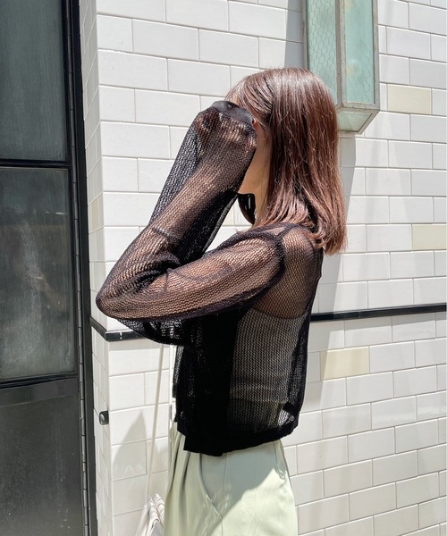 Olu.（オルドット）の「パンチングニットリボンカーディガン（カーディガン/ボレロ・レディース・ホワイト/ブラック・FREE）」の12枚目の写真