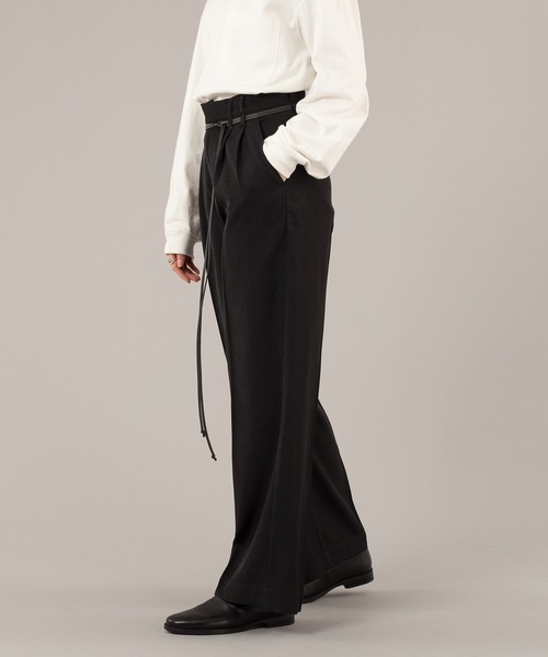 selle glant（セレグランテ）の「FAKE LEATHER CODE WIDE PANTS/フェイクレザーコードワイドパンツ（スラックス・メンズ・チャコールグレー/ブラック・MEDIUM/LARGE）」の4枚目の写真