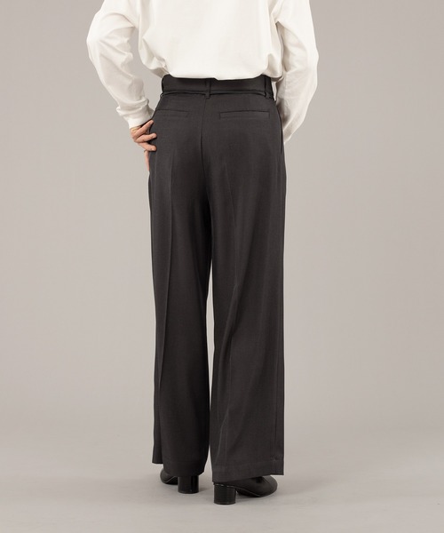 selle glant（セレグランテ）の「FAKE LEATHER CODE WIDE PANTS/フェイクレザーコードワイドパンツ（スラックス・メンズ・チャコールグレー/ブラック・MEDIUM/LARGE）」の12枚目の写真