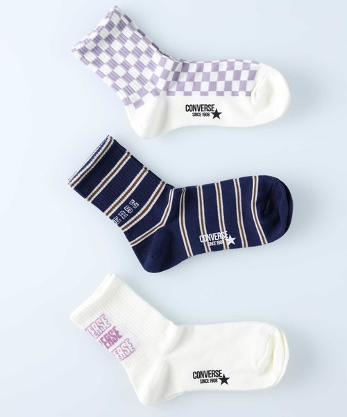 CONVERSE（コンバース）の「CONVERSE(コンバース)【3足セット】セットソックス（ソックス/靴下・レディース・ブルー・S/M）」の2枚目の写真
