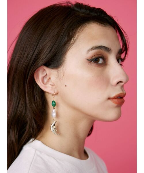 EVRIS（エヴリス）の「STONE MIX SUNNY ピアス（ピアス（両耳用）・レディース・シルバー/ゴールド・FREE）」の4枚目の写真