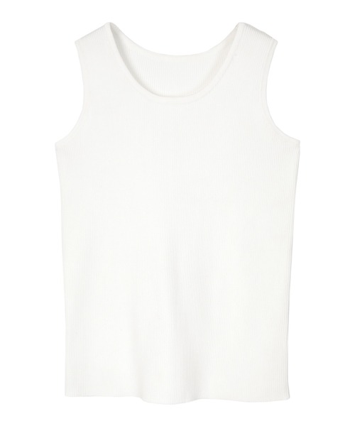 UR'S(ユアーズ)の「リブニットタンクトップ(Tシャツ/カットソー・レディース・グレイッシュベージュ/ブラック/ホワイト・S/M/L)」の4枚目の写真