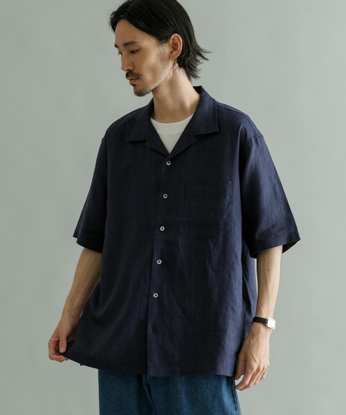 URBAN RESEARCH（アーバンリサーチ）の「『Sサイズあり』Linen OpenCollor Shirts（シャツ/ブラウス・メンズ・ブラウン/ブルー系その他/オフホワイト/オレンジ/ネイビー/ブラック・SMALL/MEDIUM/LARGE）」の8枚目の写真