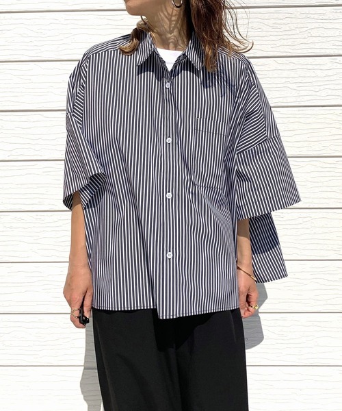 Q（キュー）の「バックロゴシャツ2（シャツ/ブラウス・レディース・ブラック系/オレンジ/ホワイト・MEDIUM）」の8枚目の写真